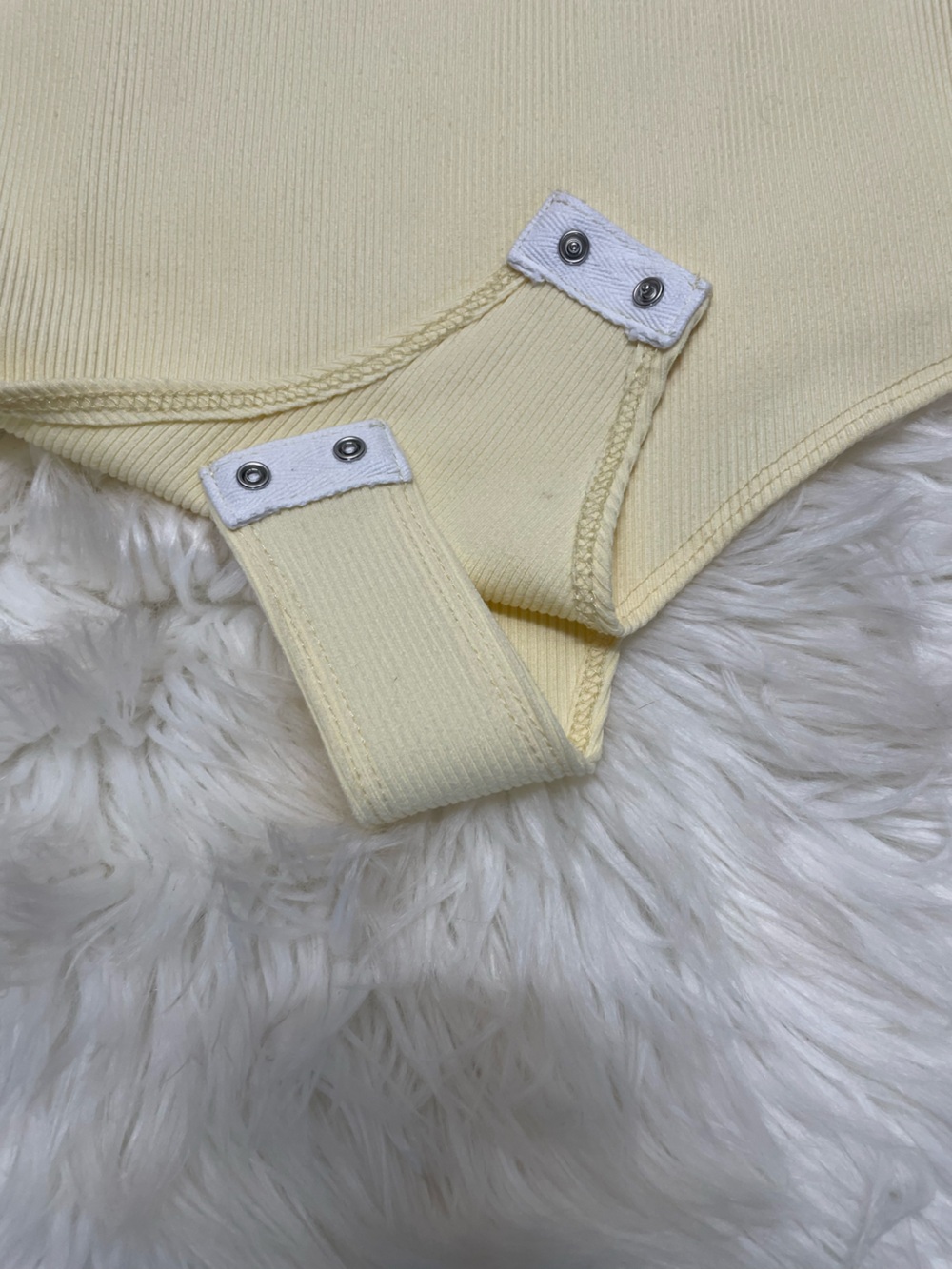 Light Yellow Ribbed Bodysuit - Picture 2 of 3